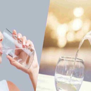 drinking water with food