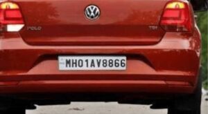white number plate