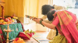 Tamil-devotee-performing-Ekadashi-fasting-rituals-at-home-with-devotion